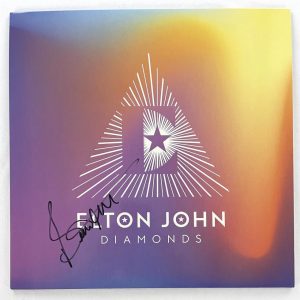 Bernie Taupin Signed Autograph Album Vinyl Record LP Elton John Diamonds JSA COA
