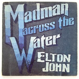 Bernie Taupin Signed Autograph Album Vinyl Record LP Madman Across the Water JSA