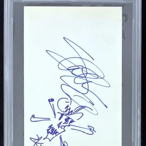 Slash Guns N Roses Signed Autograph PSA/DNA Jumbo Slabbed Encapsulated Sketch