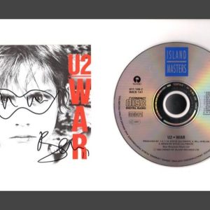 Bono U2 Signed Autograph War Framed CD Display w/ Original Art Sketch JSA COA