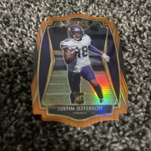 2020 Panini Select Premier Level Orange Prizm Die-Cut Justin Jefferson Rookie RC