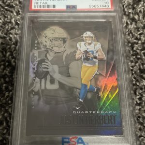 2020 PANINI ILLUSIONS JUSTIN HERBERT RETAIL ROOKIE #7 PSA 10 GEM MINT CHARGERS