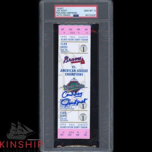 Joe West signed 1992 World Series Game 1 Ticket PSA DNA Auto 10 HOF Umpire C2192