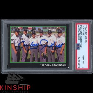 Joe West signed 1988 T & M Sports Trading Card PSA DNA Slabbed Auto 10 HOF C2164
