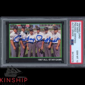 Joe West signed 1988 T & M Sports Trading Card PSA DNA Slabbed Auto 10 HOF C2167