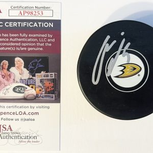 Urho Vaakanainen Signed Autographed Anaheim Ducks Logo Hockey Puck JSA COA