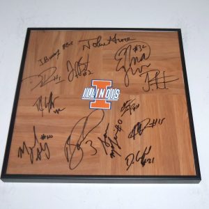 2013 ILLINOIS FIGHTING ILLIN Team Signed Autographed FRAMED Basketball Floor COA
