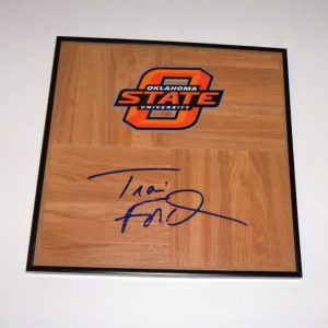 OK ST TRAVIS FORD Signed FRAMED Basketball Floor COA
