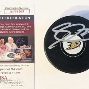 Sam Carrick Signed Autographed Anaheim Ducks Logo Hockey Puck JSA COA