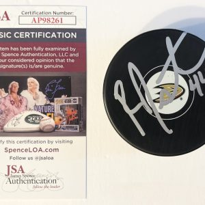 Ross Johnston Signed Autographed Anaheim Ducks Logo Hockey Puck JSA COA
