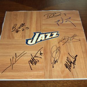 2013 UTAH JAZZ TEAM Signed Autographed Basketball Floor COA!! PROOF!
