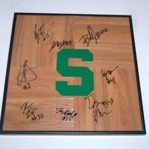 2013 MICHIGAN STATE SPARTANS Team Signed Autographed FRAMED Basketball Floor COA
