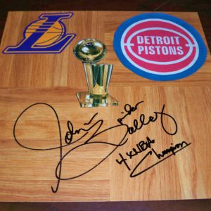Pistons JOHN SALLEY Signed Auto Basketball Floor COA