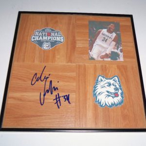 UCONN ALEX ORIAKHI Signed FRAMED Basketball Floor COA
