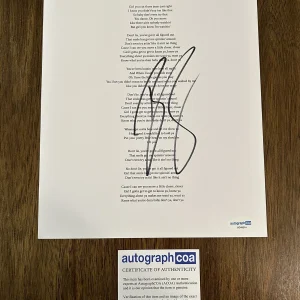 Brett Eldredge 'Don’t Ya' Signed Autograph Lyric Sheet Country Singer ACOA
