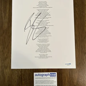 Brett Eldredge 'Wanna Be That Song’ Signed Lyric Sheet Country Singer ACOA
