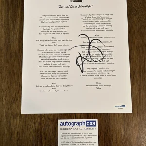 Randy Houser ‘Runnin Outta Moonlight’ Signed Autograph Lyric Sheet Country ACOA