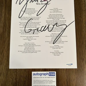 Yung Gravy ‘Betty(Get Money)’ Signed Autograph Lyric Sheet Rapper ACOA
