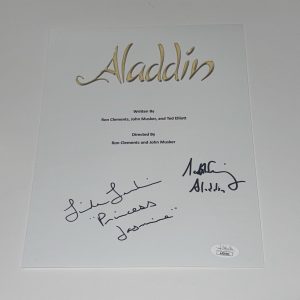 LINDA LARKIN SIGNED ALADDIN FULL MOVIE SCRIPT PRINCESS JASMINE JSA COA