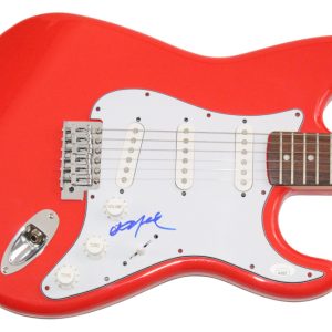 Willie Nelson Signed Autograph Red Fender Guitar - Country Music Icon w/ JSA COA