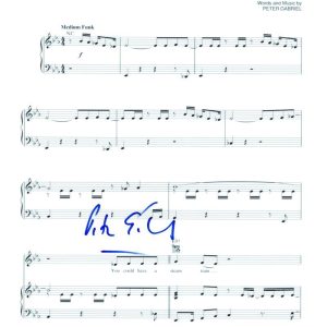 Peter Gabriel Genesis Signed Autograph Sledgehammer Sheet Music w/ JSA COA