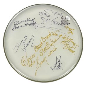 Steel Pulse Band Signed Autograph 14" Stage Used Clear Drumhead w/ JSA COA