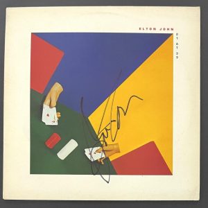 Bernie Taupin Signed Autograph Album Vinyl Record - Elton John 21 At 33 JSA COA