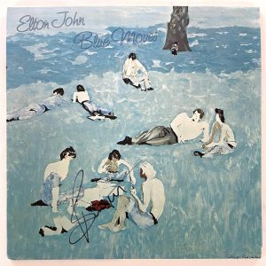 Bernie Taupin Signed Autograph Album Vinyl Record Elton John Blue Moves JSA COA