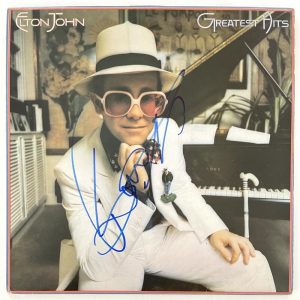 Bernie Taupin Signed Autograph Album Record LP Elton John Greatest Hits JSA COA