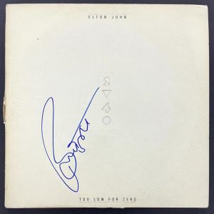 Bernie Taupin Signed Autograph Album Record Elton John Too Low For Zero JSA COA