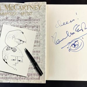 Paul McCartney The Beatles Signed Autograph Book w/ Original Art Sketch Beckett