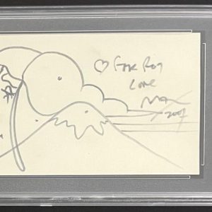 Peter Max Signed Autograph 3x5 Original Art Sketch PSA/DNA Slabbed Encapsulated