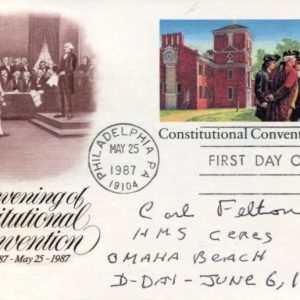 Carl Felton US Navy WWII War Omaha Beach HMS Ceres Signed Autograph FDC
