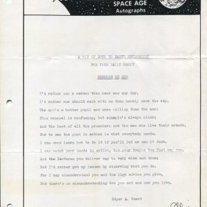 Buzz Aldrin NASA Astronaut Apollo Moonwalker Signed Autograph Poem BAS Beckett
