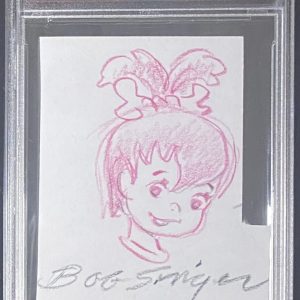 The FLINTSTONES Pebbles Original Pencil Drawing Signed Bob Singer PSA DNA Sketch