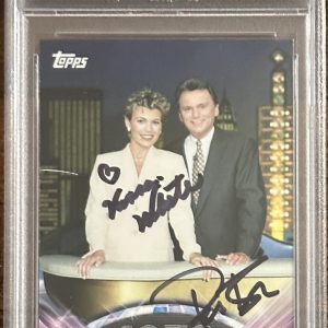 2011 TOPPS AMERICAN PIE WHEEL OF FORTUNE PAT SAJAK & VANNA WHITE SIGNED PSA DNA