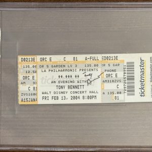 TONY BENNETT SIGNED FULL TICKET AUTOGRAPH BECKETT BAS COA WALT DISNEY CONCERT