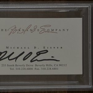 FORMER DISNEY CEO MICHAEL EISNER SIGNED BUSINESS CARD PSA DNA CERTIFIED AUTO