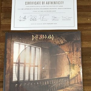 DEF LEPPARD DRASTIC SYMPHONIES LP VINYL PICTURE DISC AUTOGRAPHED SIGNED COA