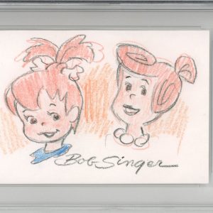 FLINTSTONES Pebbles & Wilma Original Pencil Drawing Signed Bob Singer PSA DNA