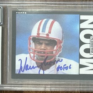 1985 TOPPS WARREN MOON SIGNED HOF ROOKIE CARD BAS BECKETT GEM MINT 10 AUTOGRAPH