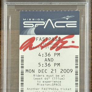 MICHAEL EISNER SIGNED WALT DISNEY EPCOT MISSION SPACE FASTPASS PSA DNA AUTOGRAPH