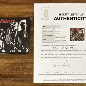 BUCKCHERRY FULL BAND SIGNED AUTOGRAPHED VOLUME 10 CD BECKETT BAS COA CERTIFIED