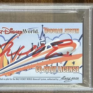 MICHAEL EISNER SIGNED WALT DISNEY WORLD MONORAIL LICENSE PSA DNA CEO AUTOGRAPH