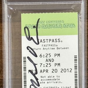 MICHAEL EISNER SIGNED DISNEY BUZZ SPACE RANGER SPIN FASTPASS PSA DNA AUTOGRAPH