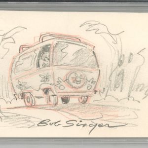 Scooby Doo Mystery Machine Original Drawing Sketch Signed Bob Singer PSA DNA COA