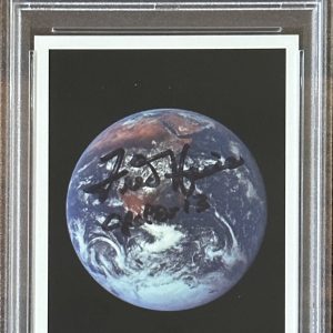 1991 SPACE SHOTS FRED HAISE APOLLO EARTH SIGNED PSA DNA COA AUTOGRAPHED NASA