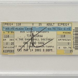 Tim McGraw Signed 2003 Tampa Tour Ticket PSA DNA Certified COA Autographed