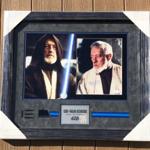 Alec Guinness Signed Framed & Matted Obi-Wan Kenobi Color 8x10 Photo JSA COA