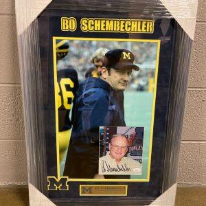 Bo Schembechler Signed Michigan Wolverines Framed Photo Display JSA COA